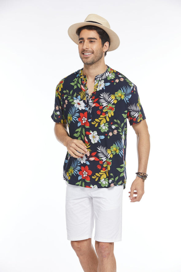 Beyond Apparel Men's Floral Hawaiian Shirt