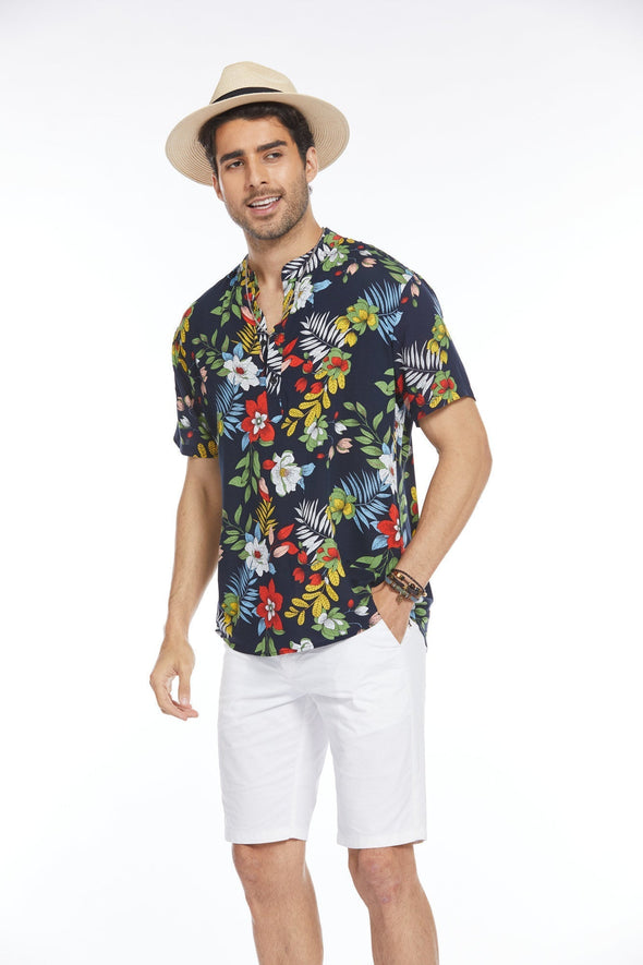 Beyond Apparel Men's Floral Hawaiian Shirt