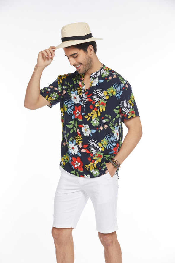 Beyond Apparel Men's Floral Hawaiian Shirt