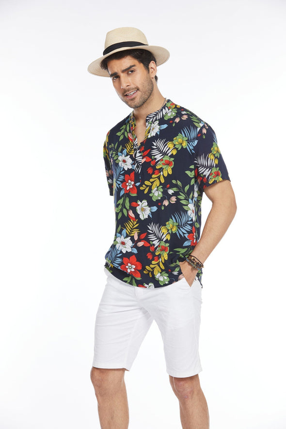 Beyond Apparel Men's Floral Hawaiian Shirt