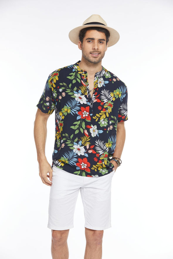 Beyond Apparel Men's Floral Hawaiian Shirt