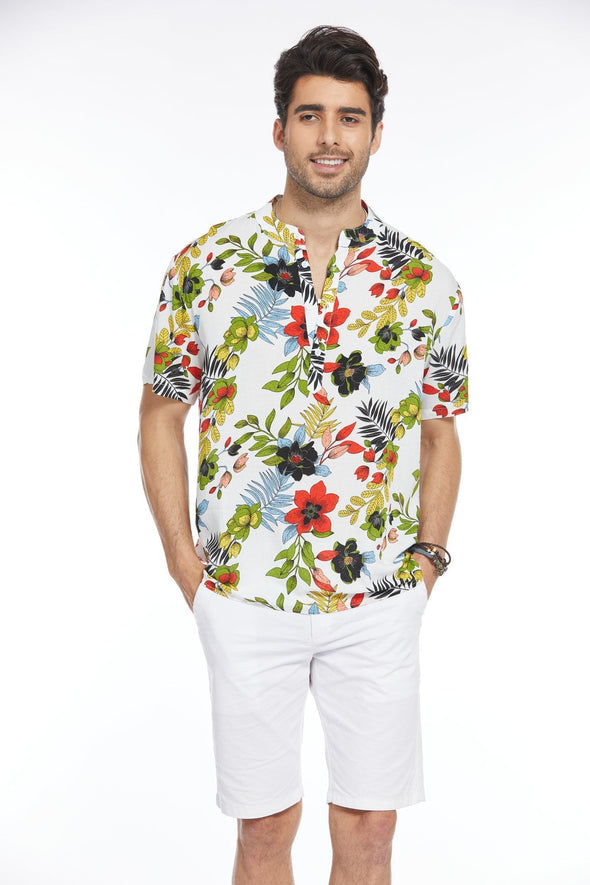 Beyond Apparel Men's Floral Hawaiian Shirt