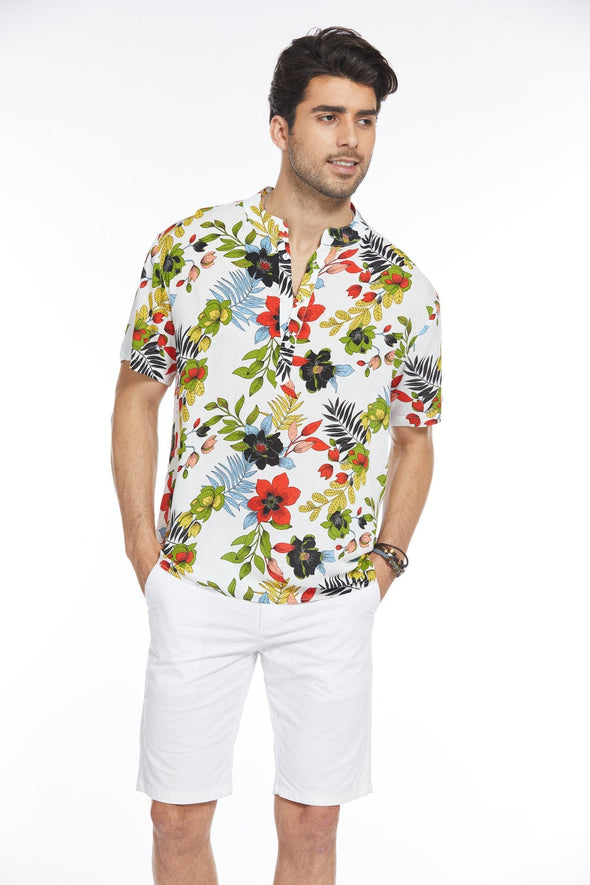 Beyond Apparel Men's Floral Hawaiian Shirt