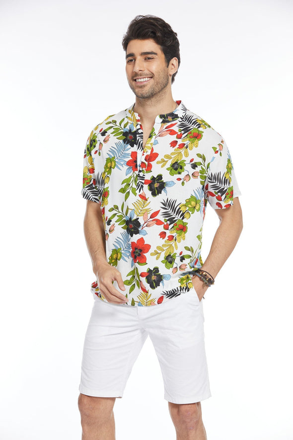 Beyond Apparel Men's Floral Hawaiian Shirt