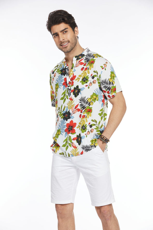 Beyond Apparel Men's Floral Hawaiian Shirt