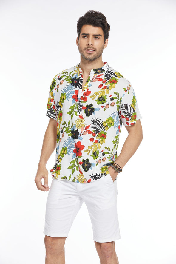 Beyond Apparel Men's Floral Hawaiian Shirt