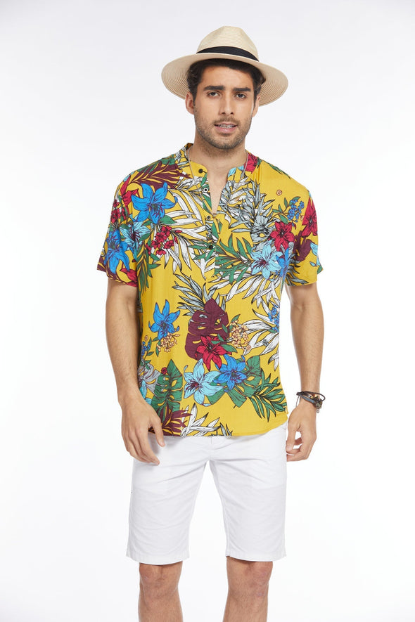 Beyond Apparel Men's Floral Hawaiian Shirt