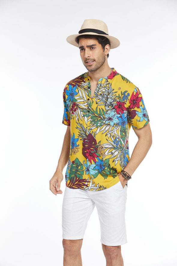 Beyond Apparel Men's Floral Hawaiian Shirt