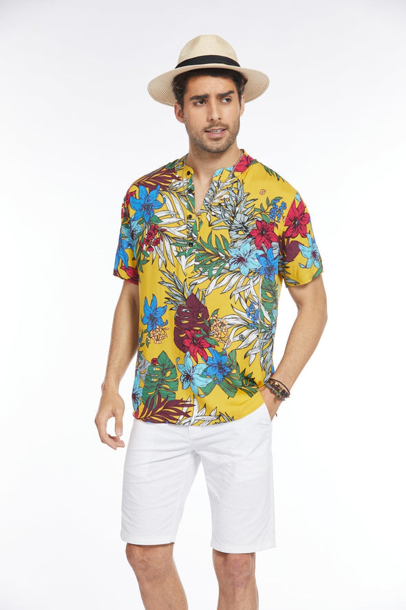 Beyond Apparel Men's Floral Hawaiian Shirt