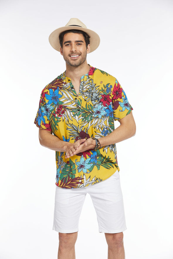 Beyond Apparel Men's Floral Hawaiian Shirt