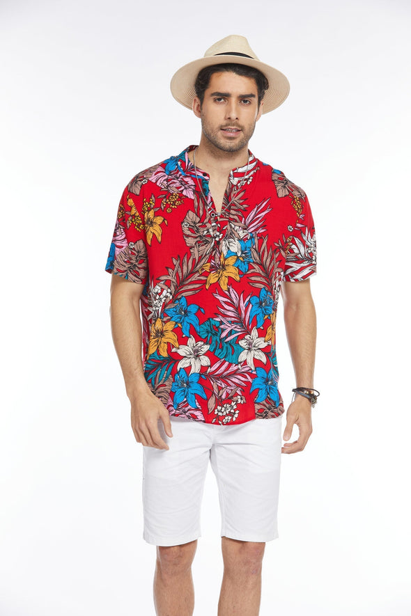 Beyond Apparel Men's Floral Hawaiian Shirt