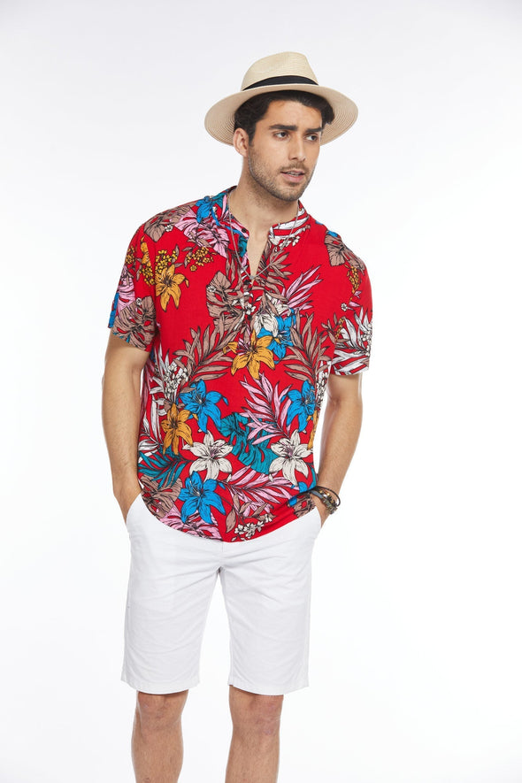 Beyond Apparel Men's Floral Hawaiian Shirt