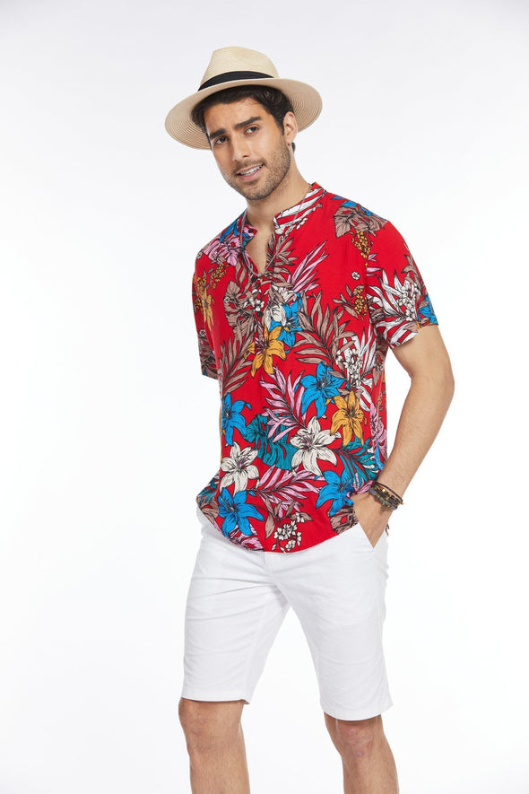 Beyond Apparel Men's Floral Hawaiian Shirt