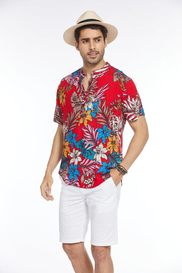 Beyond Apparel Men's Floral Hawaiian Shirt