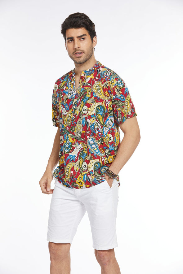 Beyond Apparel Men's Floral Hawaiian Shirt