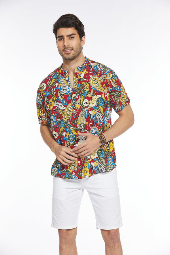 Beyond Apparel Men's Floral Hawaiian Shirt