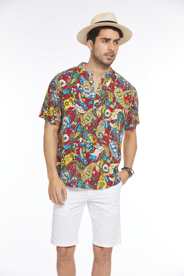 Beyond Apparel Men's Floral Hawaiian Shirt