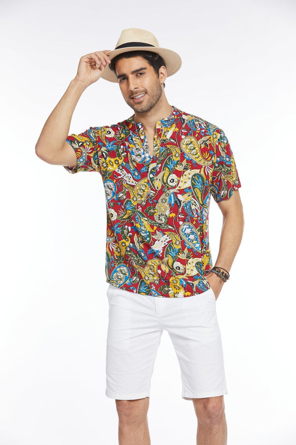 Beyond Apparel Men's Floral Hawaiian Shirt