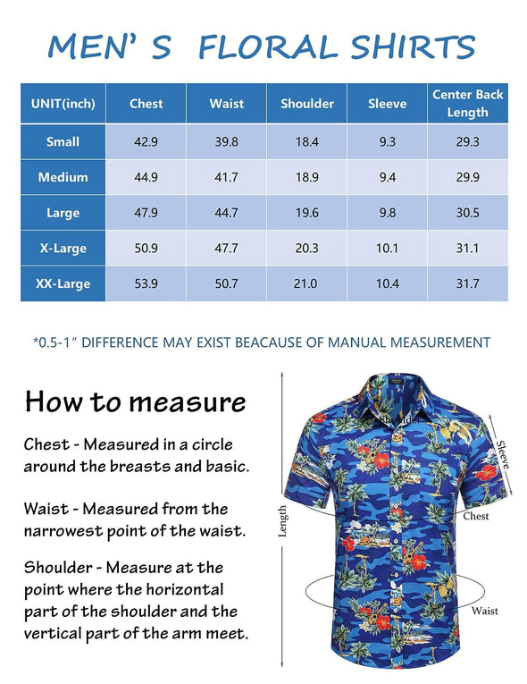 Beyond Apparel Men's Hawaiian Floral Shirts Cotton Linen Button Down Tropical Holiday Beach Shirts