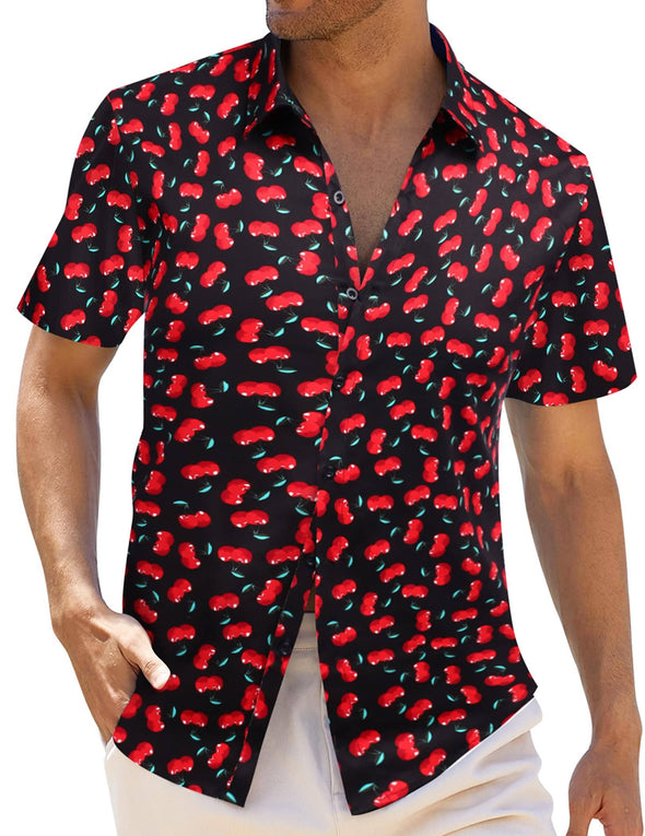 Beyond Apparel Men's Hawaiian Shirt Short Sleeve Regular Fit Floral Shirts Casual Button Down Holiday Beach Aloha Shirts