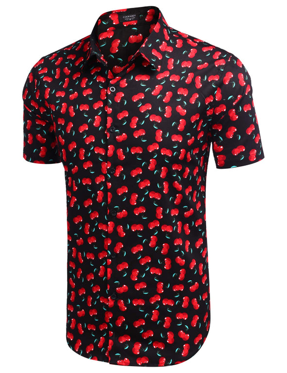 Beyond Apparel Men's Hawaiian Shirt Short Sleeve Regular Fit Floral Shirts Casual Button Down Holiday Beach Aloha Shirts