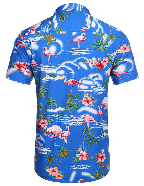 Beyond Apparel Men's Hawaiian Shirt Short Sleeve Regular Fit Floral Shirts Casual Button Down Holiday Beach Aloha Shirts