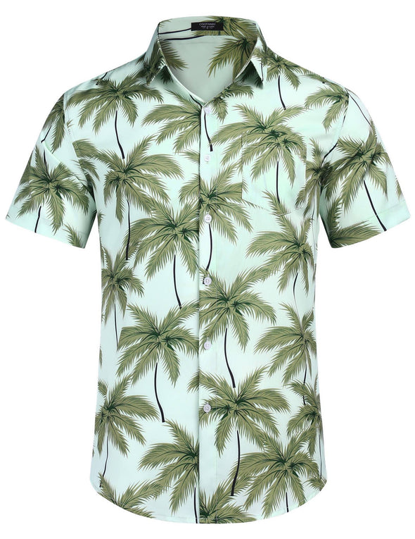 Beyond Apparel Men's Hawaiian Shirts Short Sleeve Floral Print Beach Aloha Shirt Casual Button Down Shirts with Pocket