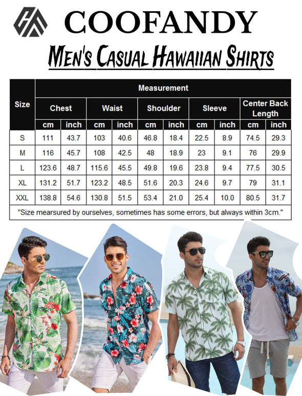 Beyond Apparel Men's Hawaiian Shirts Short Sleeve Floral Print Beach Aloha Shirt Casual Button Down Shirts with Pocket