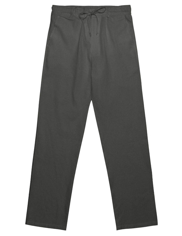 Beyond Apparel Men's Casual Linen Pants Elastic Waist Drawstring Cotton Trousers