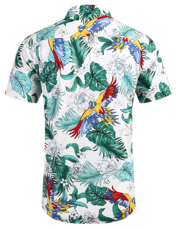 Beyond Apparel Men's Hawaiian Shirt Short Sleeve Regular Fit Floral Shirts Casual Button Down Holiday Beach Aloha Shirts