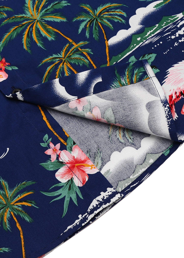 Beyond Apparel Men's Hawaiian Shirt Short Sleeve Regular Fit Floral Shirts Casual Button Down Holiday Beach Aloha Shirts