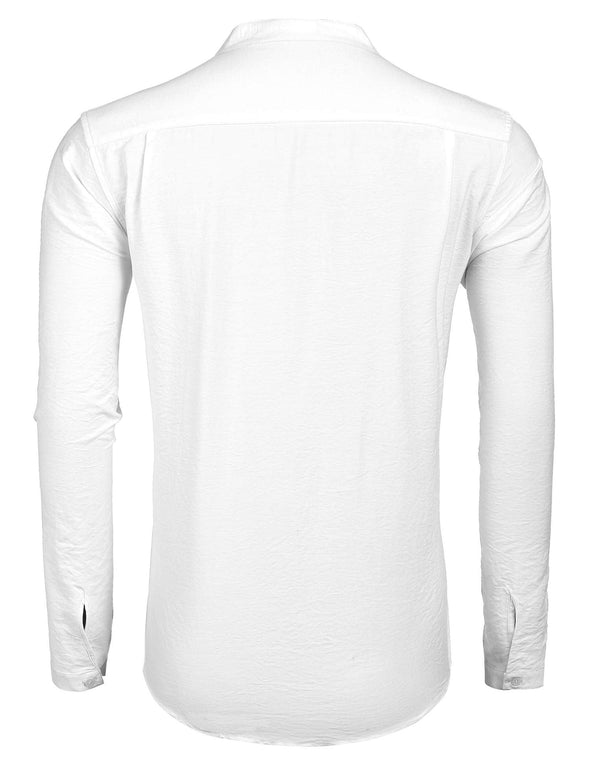 Beyond Apparel Men's Linen Henley Shirt Long Sleeve Casual Hippie Cotton Beach T Shirts